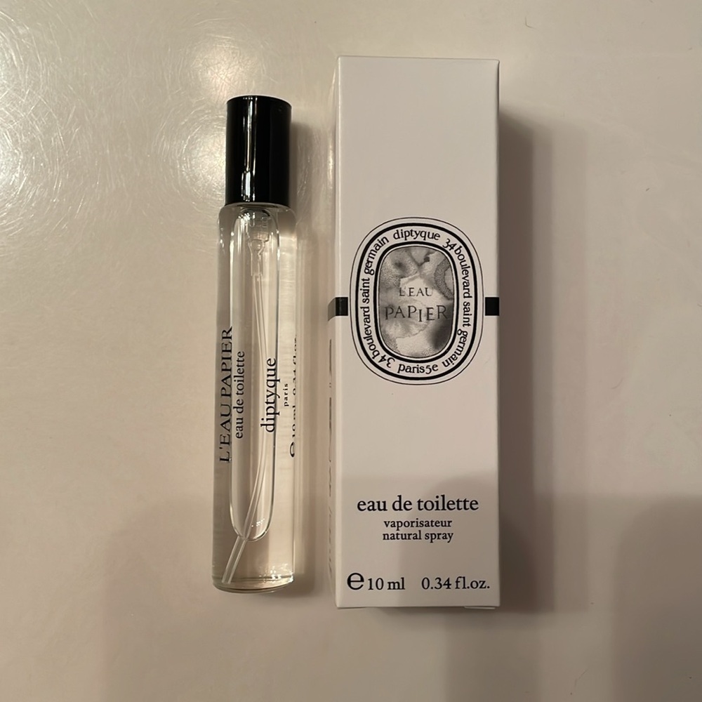 Diptyque l’eau Papier 10 ml travel sized glass bottle